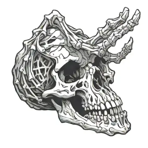 Dinasuar Skeleton Hand Holding