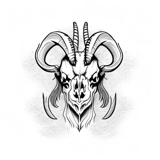 Goat Skull With Horn Broken