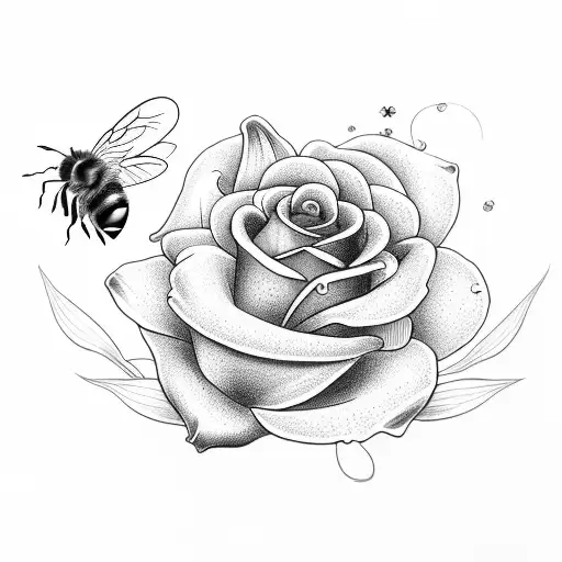 A Lily Flower And A Rose Flower With A Bee