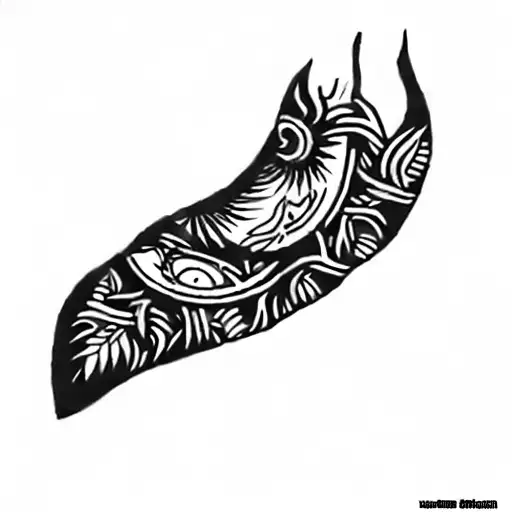 A Tattoo Of A Branch With Sun And Moon