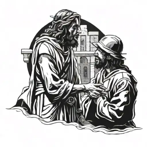 Jesus Talking To A Soldier In The Streets Of Jeruzalem