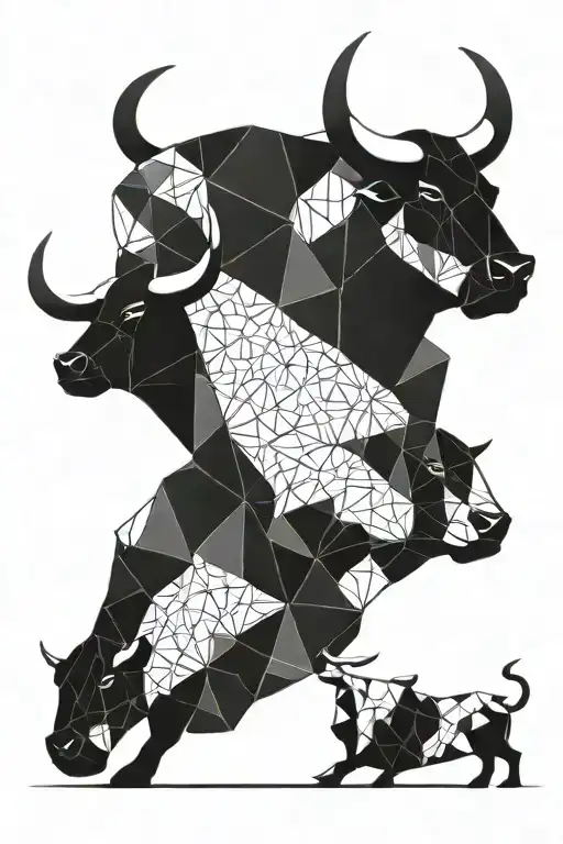 A Geometric Design Of A Bull And Twins Intertwined