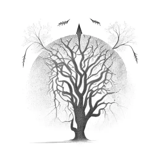 Tree Of Life With Lightning