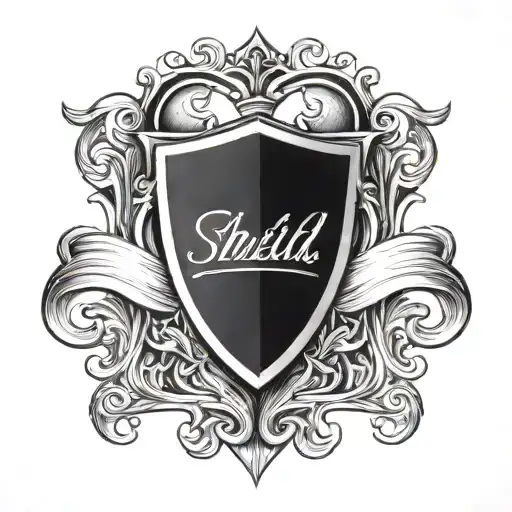 Shield With Script Font
