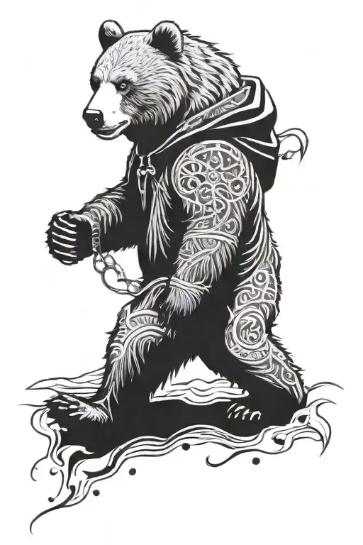 Fine Line Bear Snd Warrior