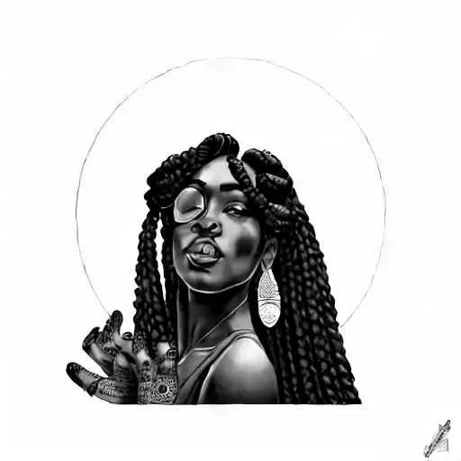 A Black Woman With Braided Hair