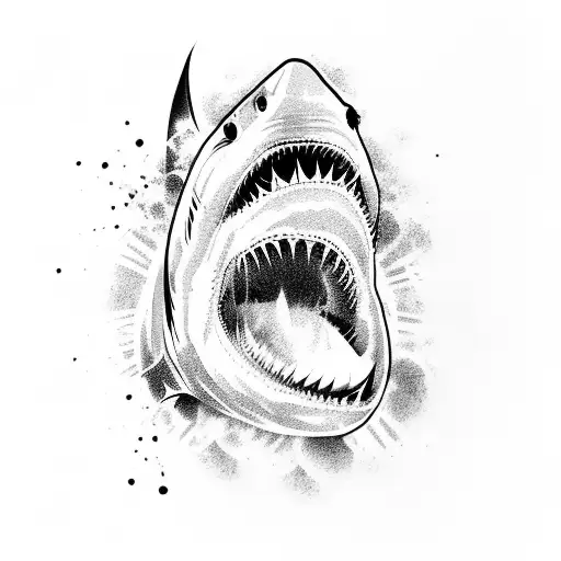 Great White Shark Biting Grenade