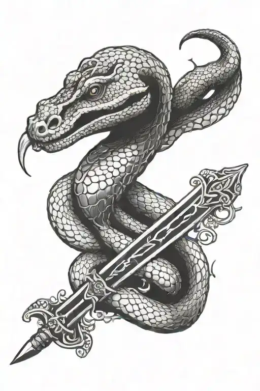 Python With A Sword In Head