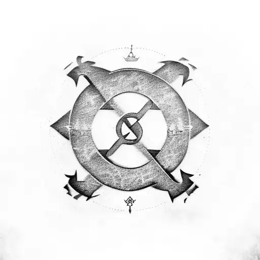 Large Anarchy Sign With 5 Point Crown On The Right Side Outside Circle