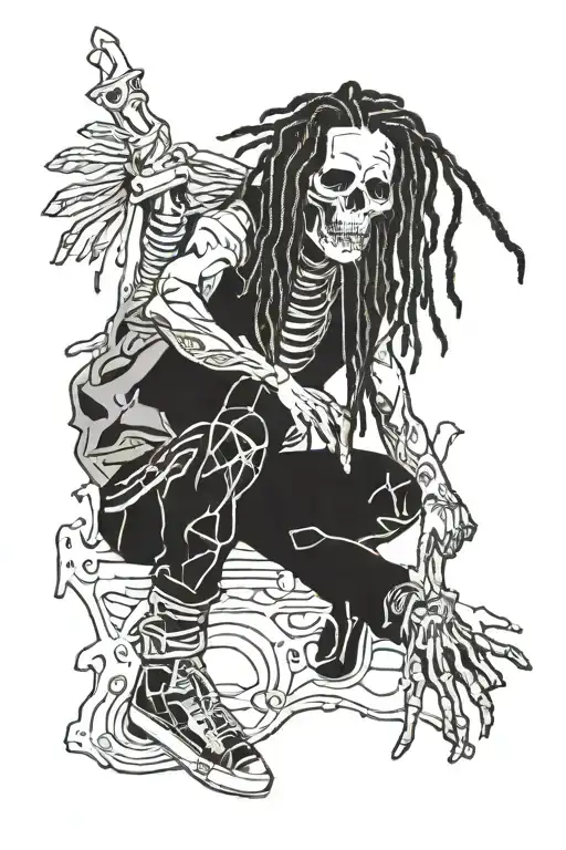 Travis Scott Skeleton With Dreads