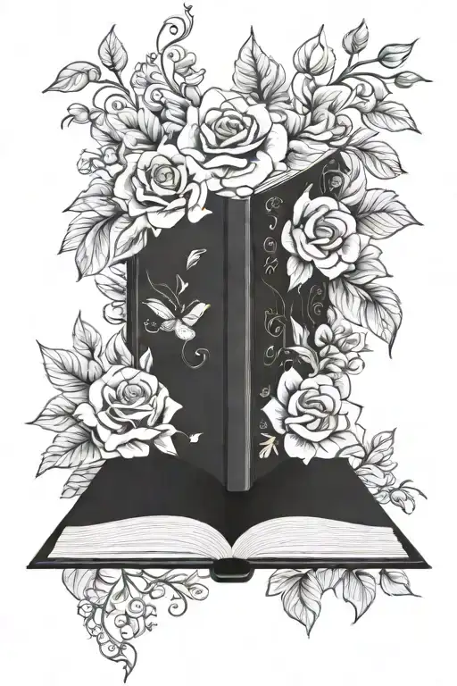 Feminine Book Surrounded By Bold Floral