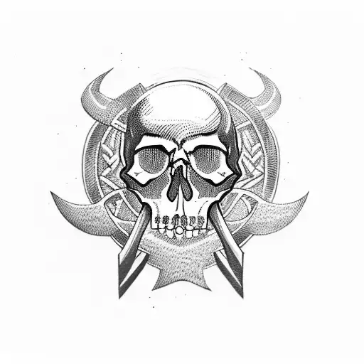 Skull With Viking Engravings