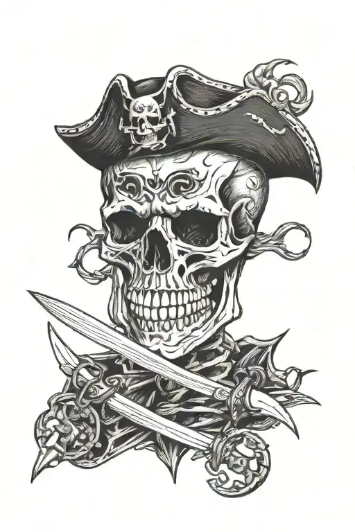 Skeleton Pirate Mouth Dagger Piercing