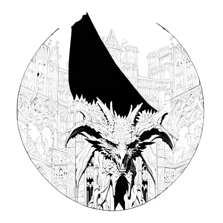 Sagrada Familia Architecture Into A Gargoyle Front Facing