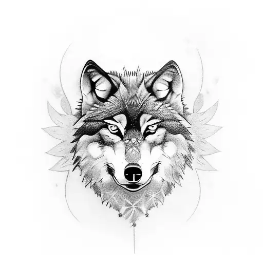 Wolf With Beautiful Eye On Forearms