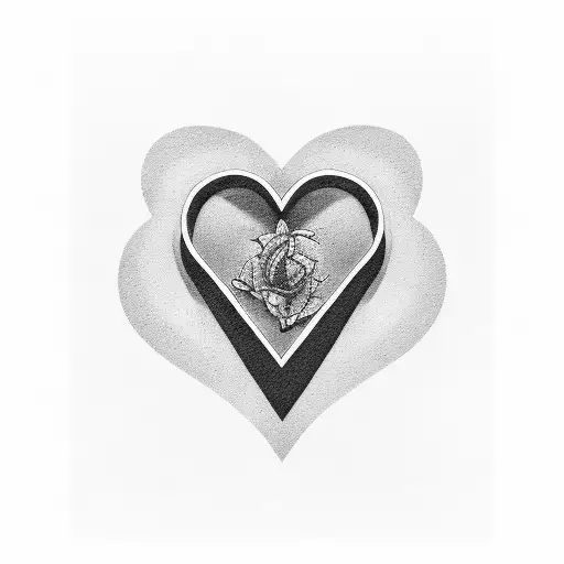 A Minimalist Design Of A Broken Heart With The Words 'No More Pain' Incorporated Into The Design