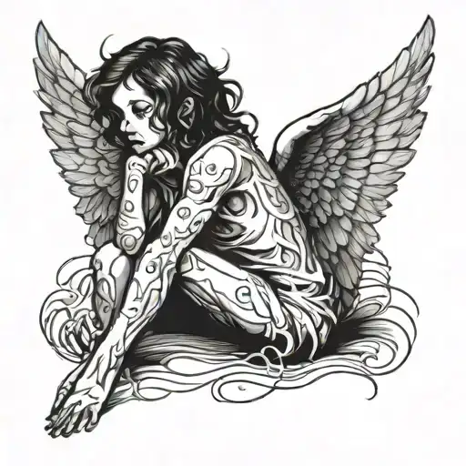 Bruised Angel Sitting Alone