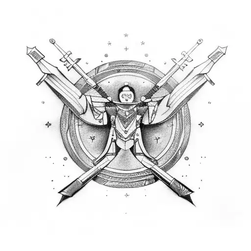 Sagittarius Tattoo With Initials G A