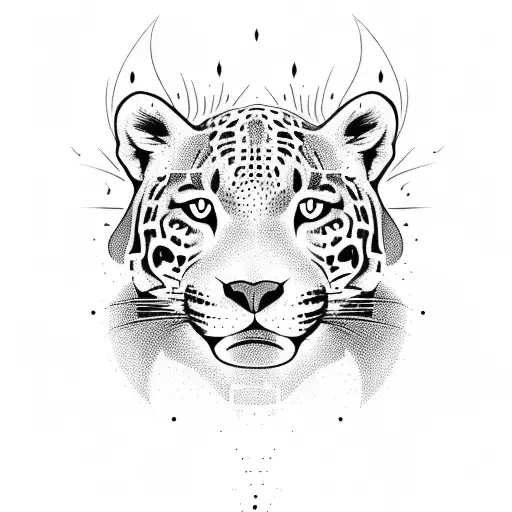 A Majestic Jaguar Silhouette Walking Along The Beach At Sunset