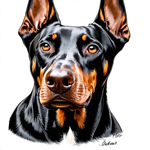 Doberman 3 Dog Head