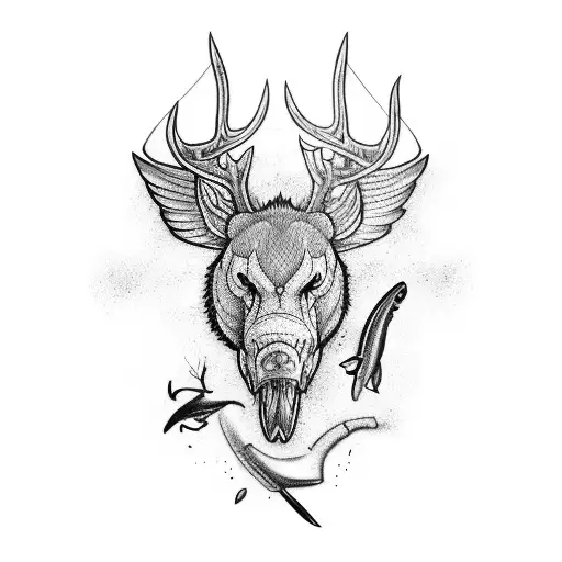Tribute Tattoo For Outdoorsman Hunting And Fishing