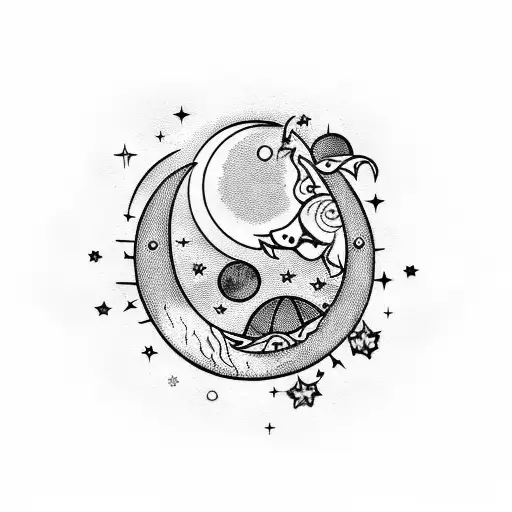 A Moon And Stars