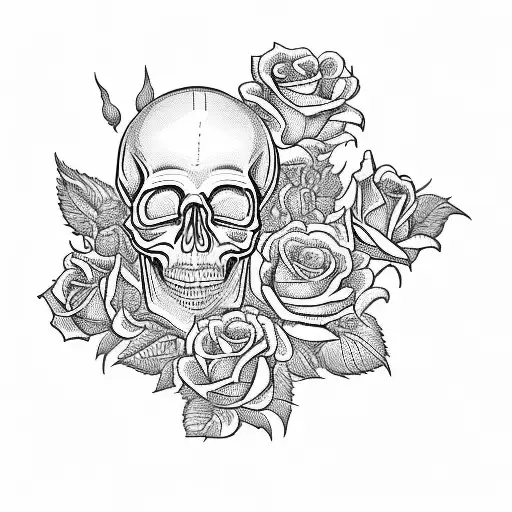 A Skull And Roses