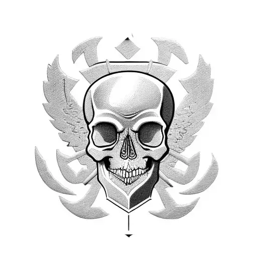 Incorporate Traditional Hooligan Symbols Like Brass Knuckles And A Skull Into A Blackwork Design