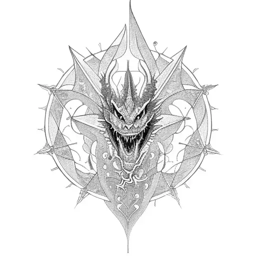 A Dragon Gracefully Weaving Through Intricate Gothic Architecture