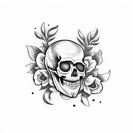 Skull With Flower