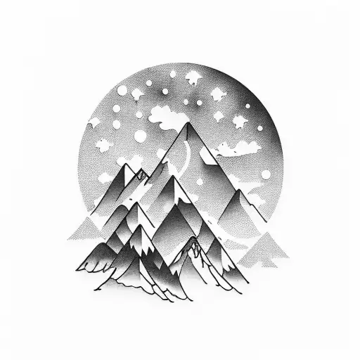 A Mountain Landscape With A Mystical Moonlit Waterfall Cascading Down The Hills