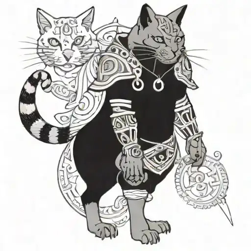 A Cat In A Ganondorf Costume Standing