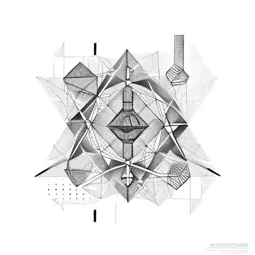 An Abstract Representation Of Industry Lobbying Intertwined With Geometric Shapes