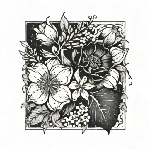 Birth Flower 2 March And December Bouquet Fine Line