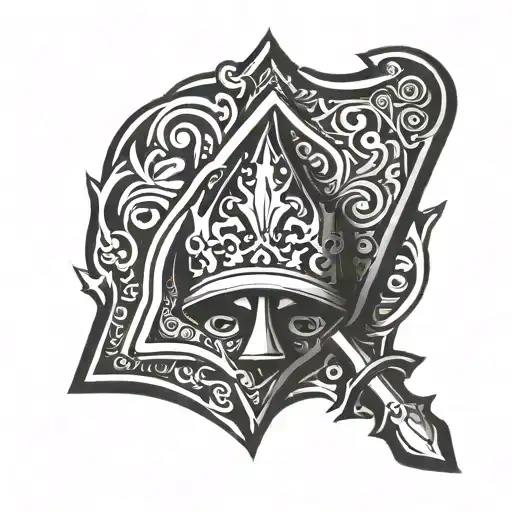 Spade With Tilted Crown