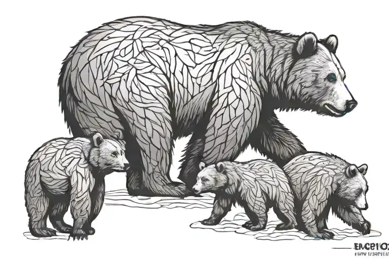 Side View Bear Family