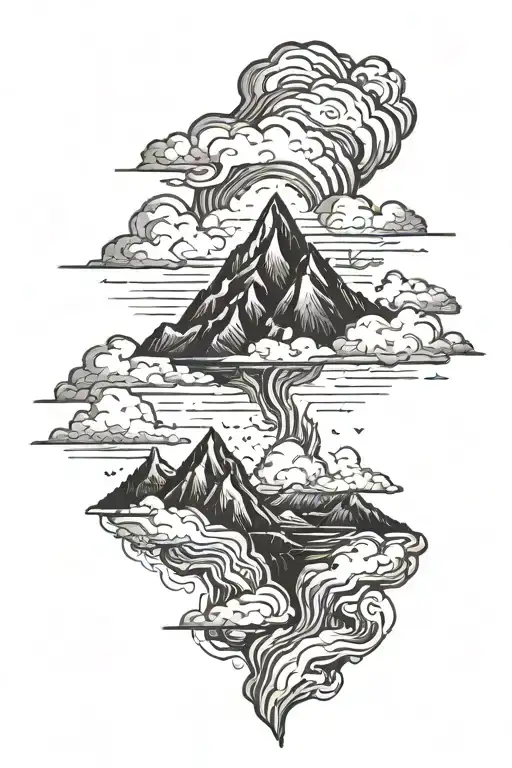 Lighting Storm Over A Mountain Landscape