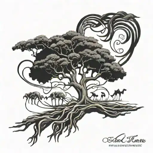 Camel Thorn Tree With Roots Shaped Like Music Notes