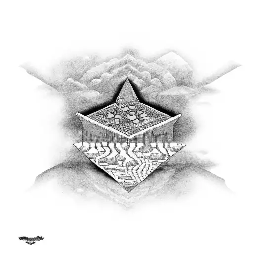 Black Rock City With Yellow Brick Road On Back