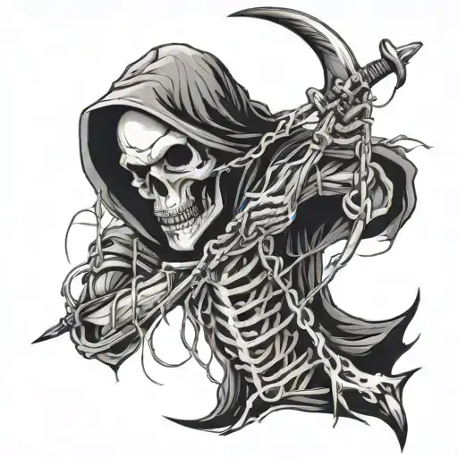 Grim Reaper With Barbed Wire