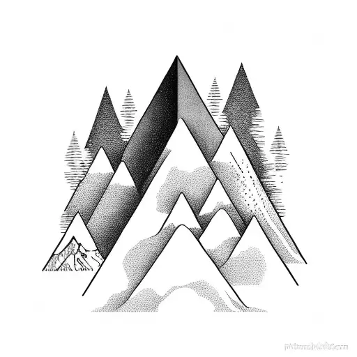 Pacific Northwest Mountian Black And White