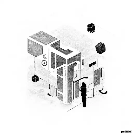 A Futuristic Cyberpunk Scene With A Computer Code Background And Gaming Elements