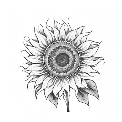 Sunflower And A Woman With A Hat