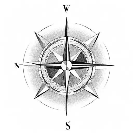 Compass Design With Inside Peace Sign