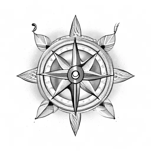 Indian Arrow With Compass In The Middle