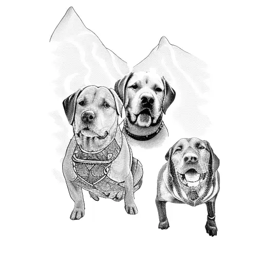 Two Labradors And The Beach