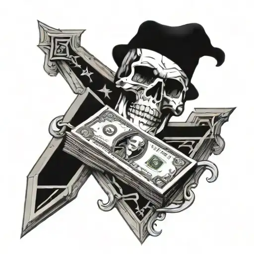 Money And A Skull Who Has A V Letter