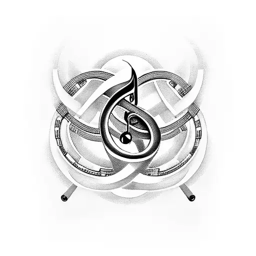 A Sleek Car With Musical Notes Intertwined In The Design