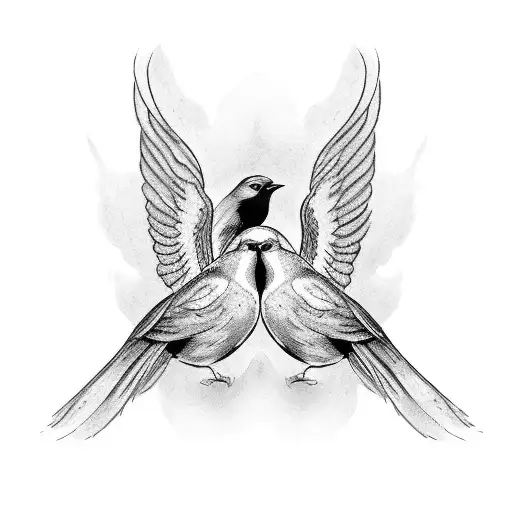 Black Bracelet With 2 Birds Fading Away