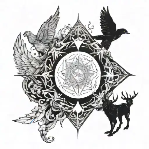 Symbolic Representation Of Stoicism Incorporating Elements Of Nature And Fire